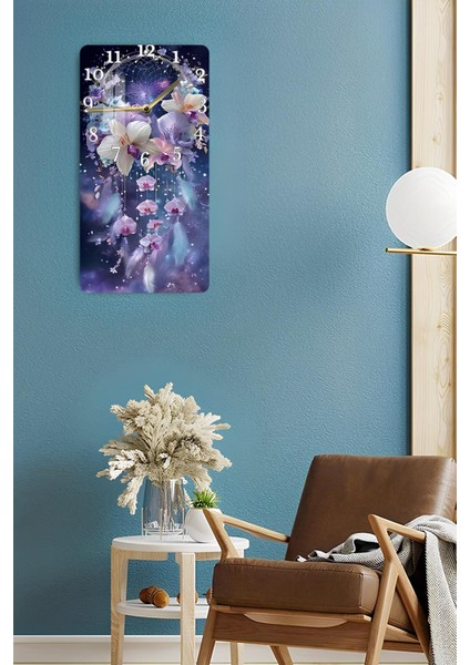 Rüya Kapanı ve Çiçek Tüy Desenli Temperli Cam Tablo Saat 30×60 cm Hd Uv Baskı– CUSD234 fırsatları