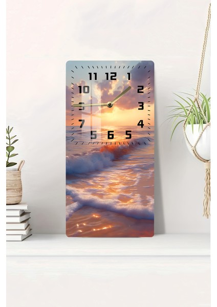 Temperli Cam Tablo Saat – 30X60 cm Uv Baskı – CUSD040