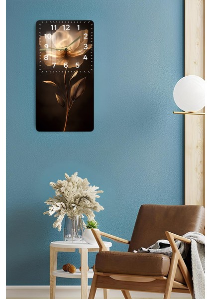 Altın Çiçek Temalı Temperli Cam Tablo Saat – 30×60 Cm– Uv Baskı– CUSD142 fırsatları