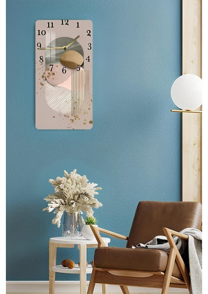 Soyut Modern Desenli Temperli Cam Tablo Saat – 30X60 cm | Hd Uv Baskı– CUSD089 fırsatları