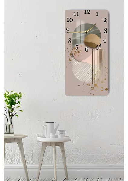 Soyut Modern Desenli Temperli Cam Tablo Saat – 30X60 cm | Hd Uv Baskı– CUSD089 indirimleri