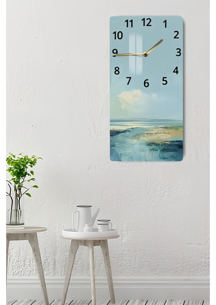 Temperli Cam Tablo Saat 30X60 cm Deniz Manzaralı Uv Baskı– CUSD050 indirimleri