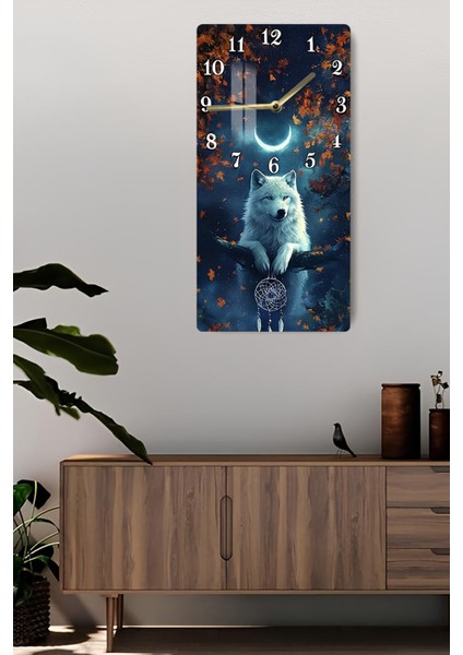 Kurt ve Ay Figürlü Temperli Cam Tablo Saat 30×60 cm Hd Uv Baskı– CUSD238 fiyatları