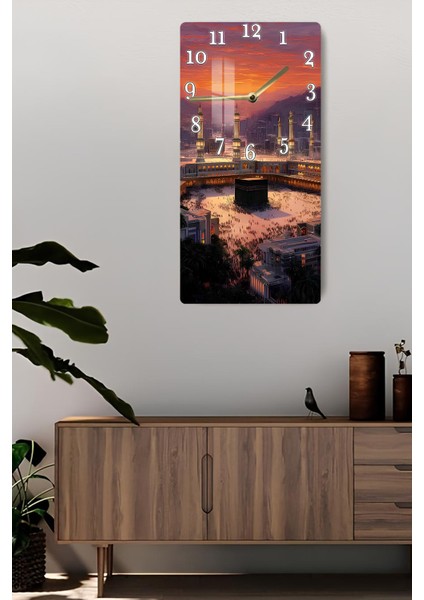 Kâbe Manzaralı Temperli Cam Tablo Saat – 30X60 cm | Hd Uv Baskı ile Işığın Kudreti– CUSD167 fiyatları