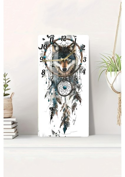 Kurt ve Düş Kapanı Temalı Temperli Cam Tablo Saat – 30X60 cm | Hd Uv Baskı– CUSD165