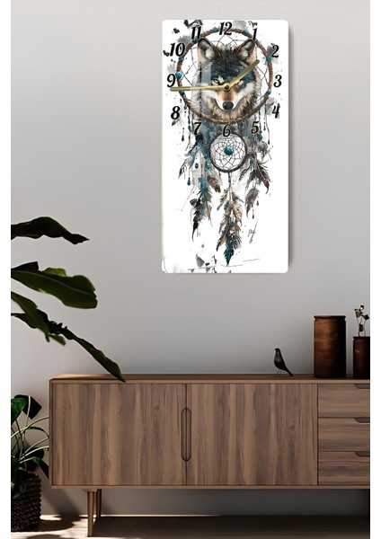 Kurt ve Düş Kapanı Temalı Temperli Cam Tablo Saat – 30X60 cm | Hd Uv Baskı– CUSD165 fiyatları