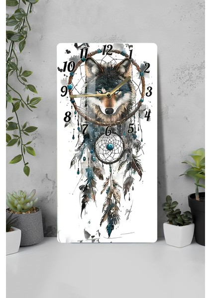 Kurt ve Düş Kapanı Temalı Temperli Cam Tablo Saat – 30X60 cm | Hd Uv Baskı– CUSD165