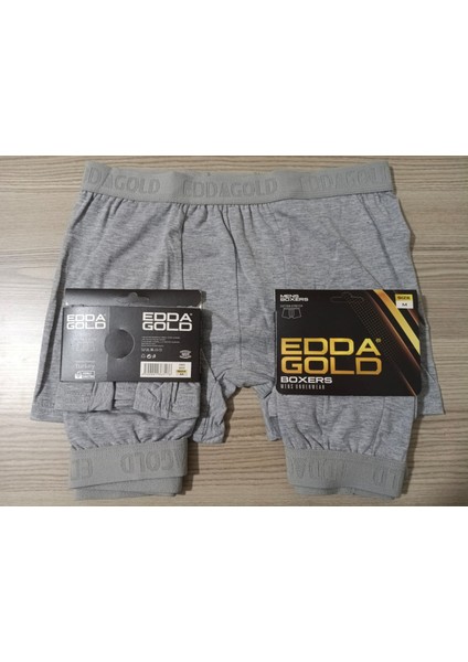 Gold Penye Kumaş Likralı Erkek Boxer - Gri - Medium -4lü fırsatları