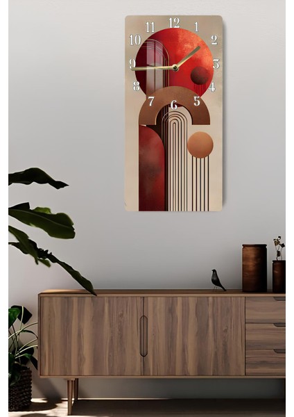Temperli Cam Tablo Saat – Kırmızı & Toprak Tonlarında Geometrik Tasarım (33×33 Cm) Uv Baskı– CUSD095 fiyatları