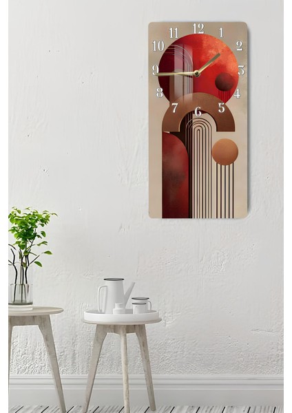 Temperli Cam Tablo Saat – Kırmızı & Toprak Tonlarında Geometrik Tasarım (33×33 Cm) Uv Baskı– CUSD095 indirimleri