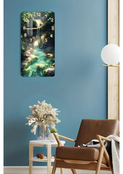 Temperli Cam Tablo Saat – Şelale Manzaralı 30X60 Uv Baskı – CUSD025 fırsatları