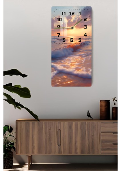 Temperli Cam Tablo Saat – 30X60 cm Uv Baskı – CUSD040 fiyatları