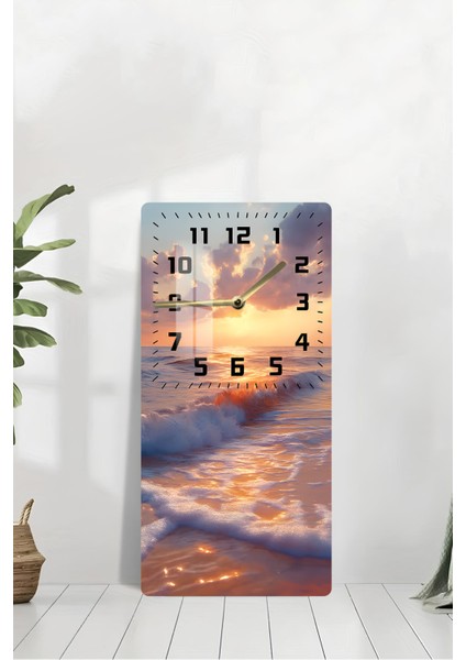 Temperli Cam Tablo Saat – 30X60 cm Uv Baskı – CUSD040 modelleri