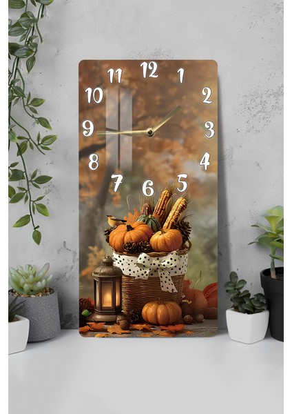 Osmanlı Arması Temperli Cam Duvar Saati – 33X33 cm Uv Baskı CSDW460