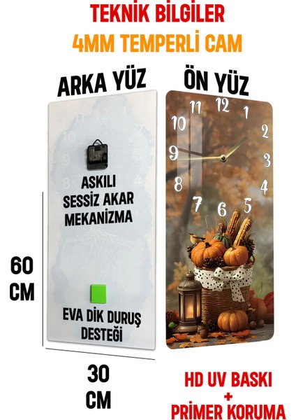 Osmanlı Arması Temperli Cam Duvar Saati – 33X33 cm Uv Baskı CSDW460