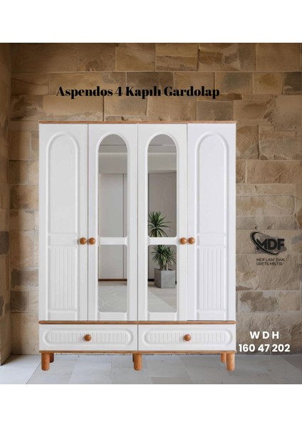 Aspendos 4 Kapılı Gardolap / Dolap