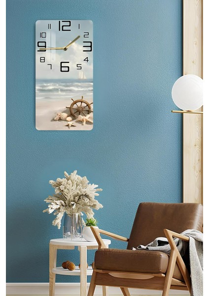 Deniz Kaptanı Temalı Temperli Cam Duvar Saati – 30X60 cm Hd Uv Baskı– CUSD056 fırsatları