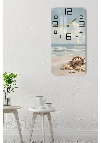 Deniz Kaptanı Temalı Temperli Cam Duvar Saati – 30X60 cm Hd Uv Baskı– CUSD056 indirimleri