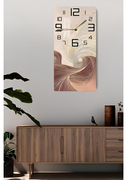 Temperli Cam Tablo Saat – Dalga Desenli Modern Tasarım (33X33 Cm) – Uv Baskı– CUSD091 fiyatları