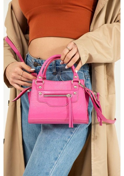 Kadın Mini El ve Omuz Çantası Şık Tasarımlı Çapraz Çanta