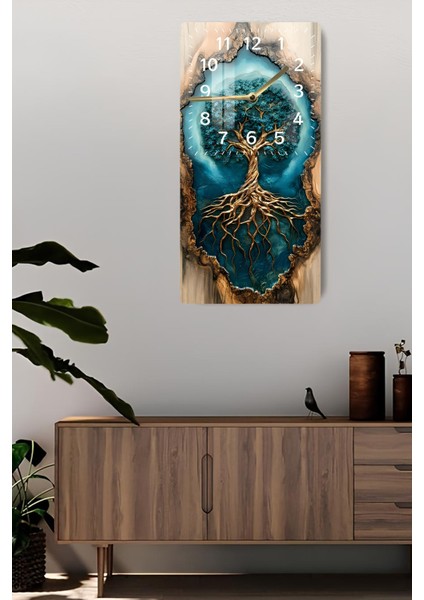 Temperli Cam Tablo Saat – Hayat Ağacı Desenli (30X60 Cm) Uv Baskı – CUSD033 fiyatları