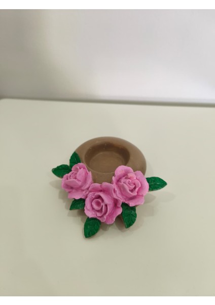 Güllü Mumluk - Dekoratif Ev Aksesuarı