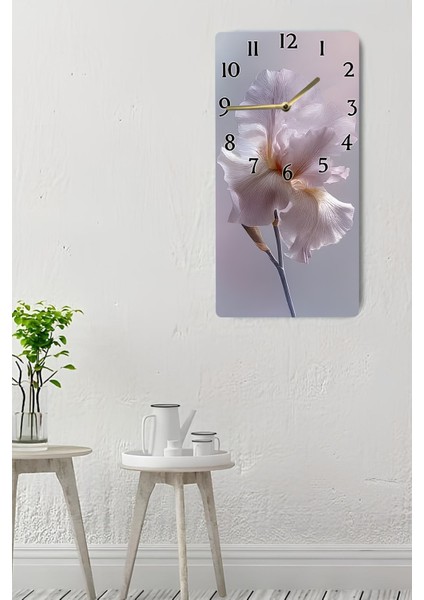 Beyaz Çiçek Desenli Uv Baskı Mdf Tablo Saat – 30X60 Cm– USD216 indirimleri