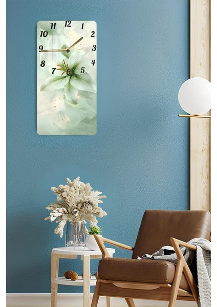 Zambak Çiçekli Temperli Cam Tablo Saat – 30X60 cm | Hd Uv Baskı– CUSD164 fırsatları