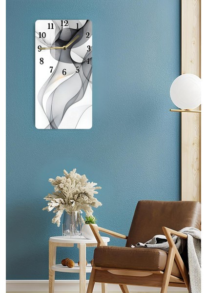 Temperli Cam Tablo Saat – Siyah Beyaz Dalga Desenli Modern Tasarım (30X60 Cm) – Uv Baskı– CUSD108 fırsatları