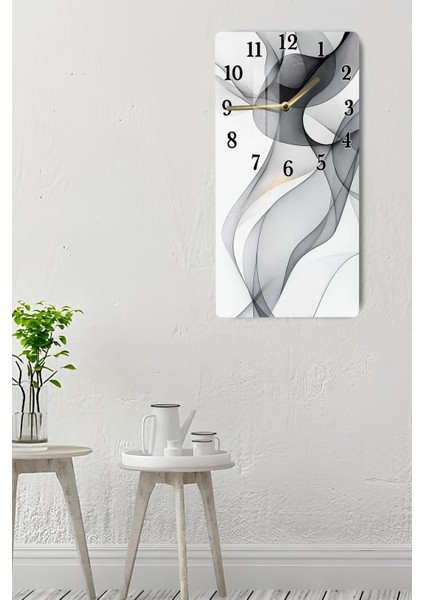Temperli Cam Tablo Saat – Siyah Beyaz Dalga Desenli Modern Tasarım (30X60 Cm) – Uv Baskı– CUSD108 indirimleri