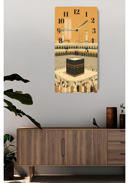 Kâbe Gün Doğumu Manzaralı Temperli Cam Tablo Saat 30X60 cm | Hd Uv Baskı– CUSD181 fiyatları