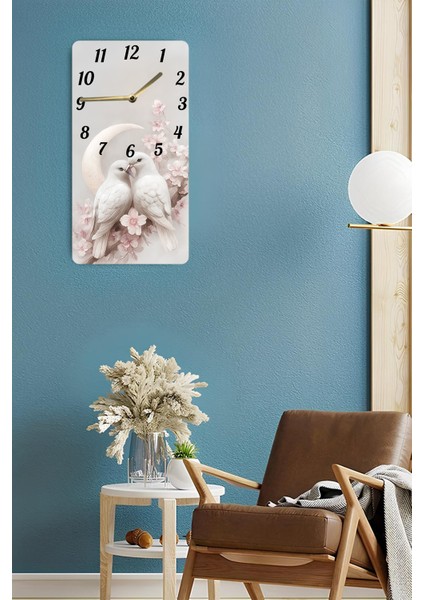Uv Baskı Mdf Tablo Saat – 30X60 cm Ebatında – Romantik Güvercin Tasarımı– USD245 fırsatları