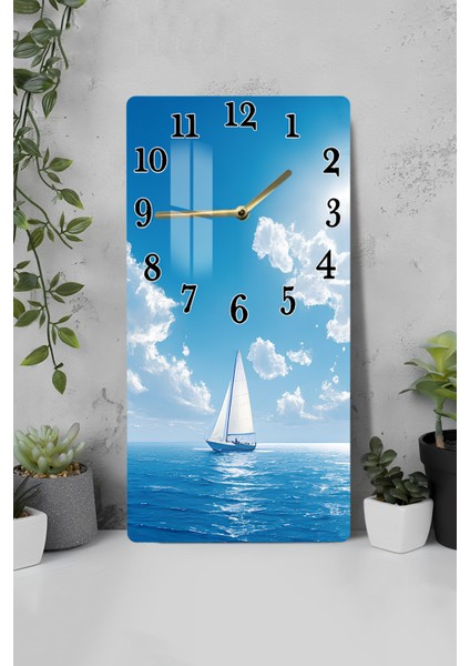 Temperli Cam Tablo Saat Deniz Tutkunlarına Özel Şıklık! 30X60 Uv Baskı – CUSD038