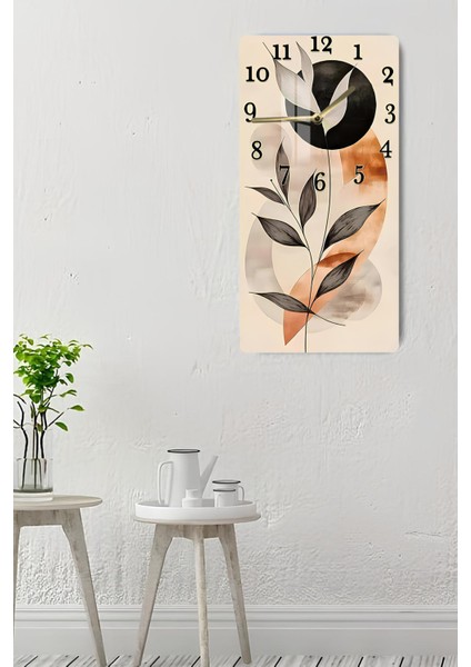 Temperli Cam Tablo Saat – Bej & Siyah Yaprak Desenli Minimal Tasarım (33×33 Cm) Uv Baskı– CUSD097 indirimleri