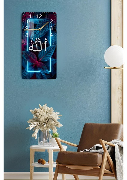 Allah Yazılı Neon Çerçeveli Temperli Cam Tablo Saat (30X60 Cm) – CUSD028 fırsatları