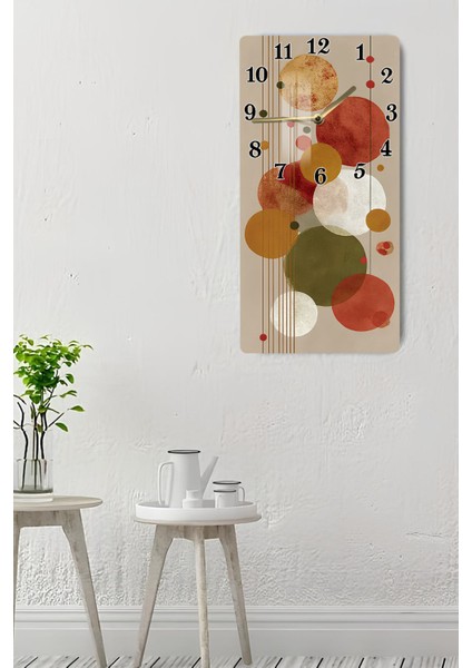 Temperli Cam Tablo Saat – Retro Geometrik Daire Desenli Modern Tasarım (30X60 Cm)– Uv Baskı– CUSD110 indirimleri