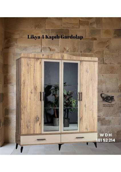 Likya 4 Kapılı Gardolap / Dolap