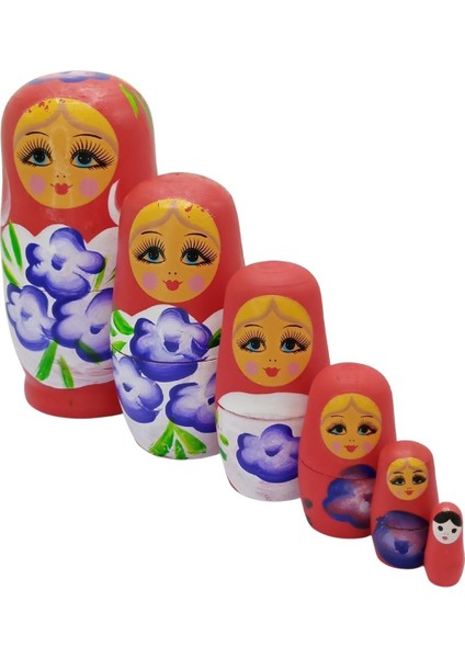 Ahşap Matruşka Bebek Altılı Set Kırmızı fiyatları