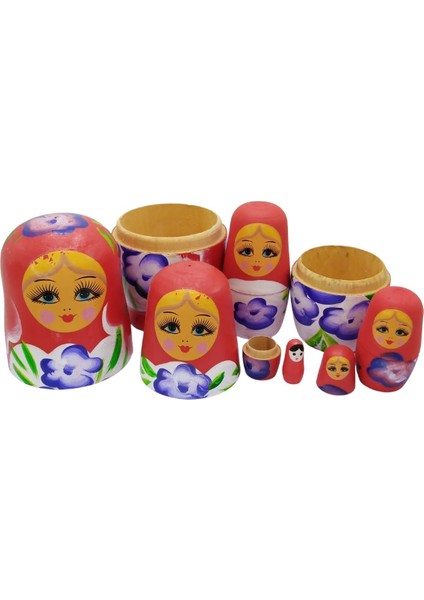 Ahşap Matruşka Bebek Altılı Set Kırmızı indirimleri