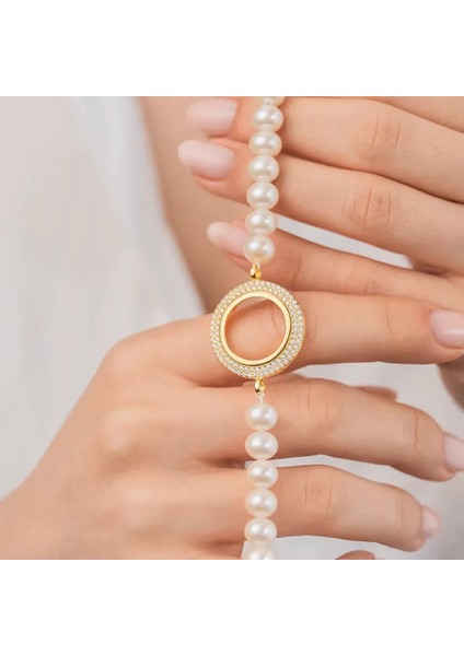 Çeyrek Klipsli Gümüş Inci Bileklik