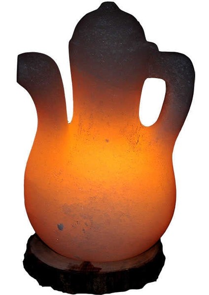 Ibrik Şekilli Doğal Kaya Tuzu Lambası Çankırı Kablolu Ampullü Beyaz 5-7 kg