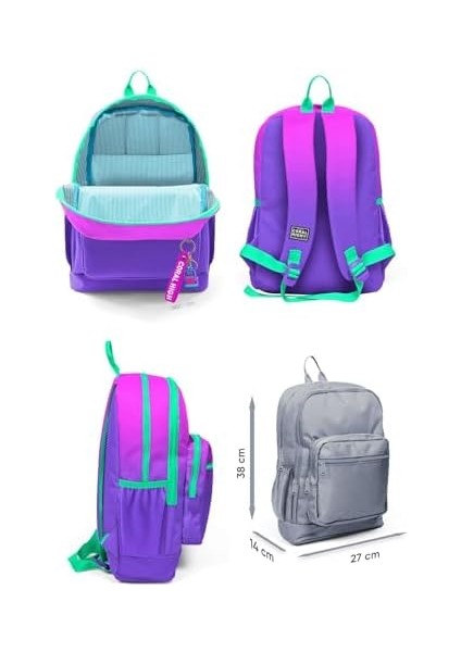 Dört Bölmeli Pembe Mor Renk Geçişli Ilkokul Sırt Çantası - Kız Çocuk fiyatları