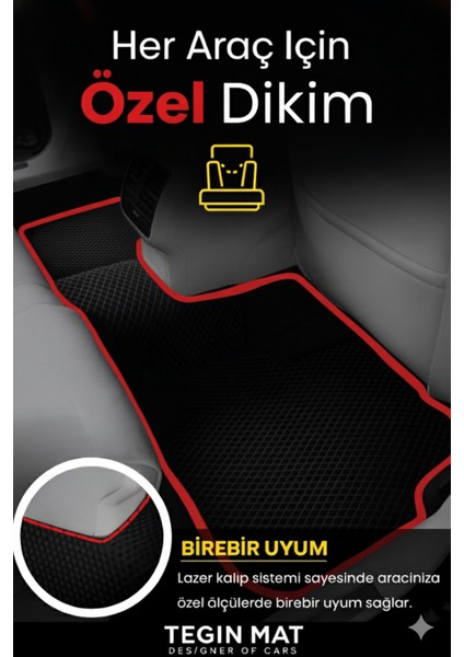 Volkswagen Taigo 2021-2025 Aracınıza Özel Eva Paspas Siyah Kırmızı | Kaymaz ve Yıkanabilir Oto Paspas fırsatları