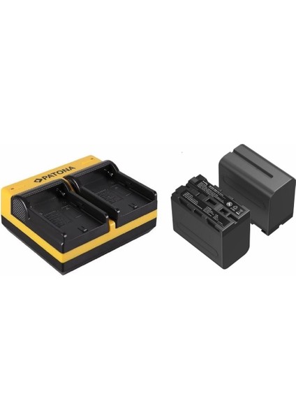 4073 NP-F970 (2) Adet Pil + 1 Adet Patona Çiftli Şarj Aleti