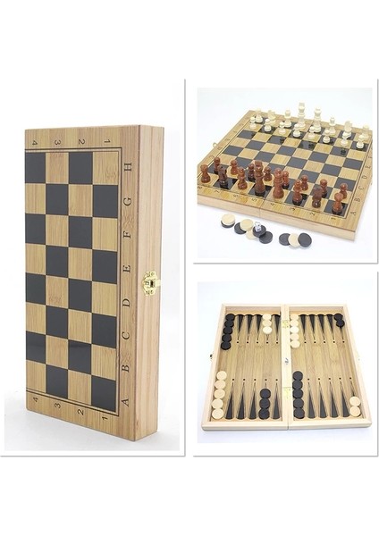 Ahşap Satranç ve Tavla Seti ALK4241