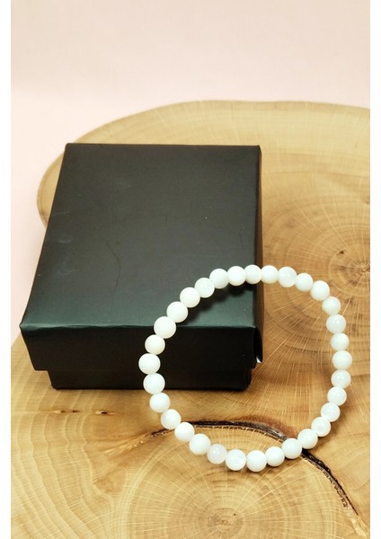 Sedef Doğal Taş Bileklik Kutulu modelleri