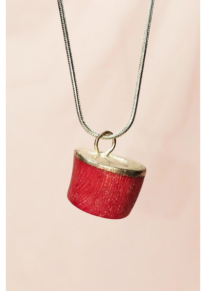 Mercan Doğal Taşı Zincirli El Yapımı Kolye Uç: 1,5 cm Zincir: 20 cm Kutulu fiyatları