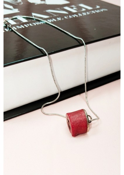 Mercan Doğal Taşı Zincirli El Yapımı Kolye Uç: 1,5 cm Zincir: 20 cm Kutulu modelleri