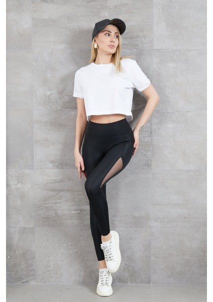 Kadın Tül Detay Tayt