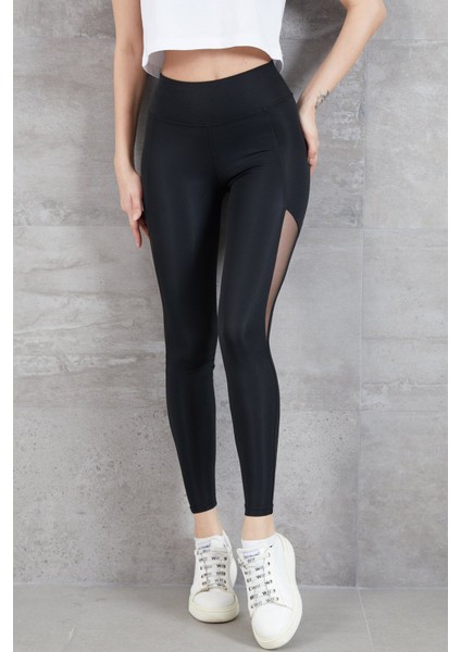 Kadın Tül Detay Tayt